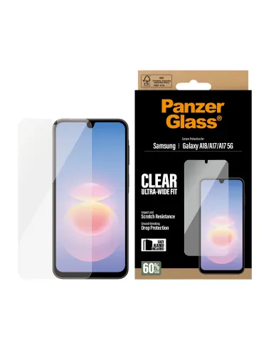 PanzerGlass ® Screen Protector Samsung Galaxy A18 | A17 | A17 5G | Ultra-Wide Fit w. EasyAligner Protector de pantalla 1