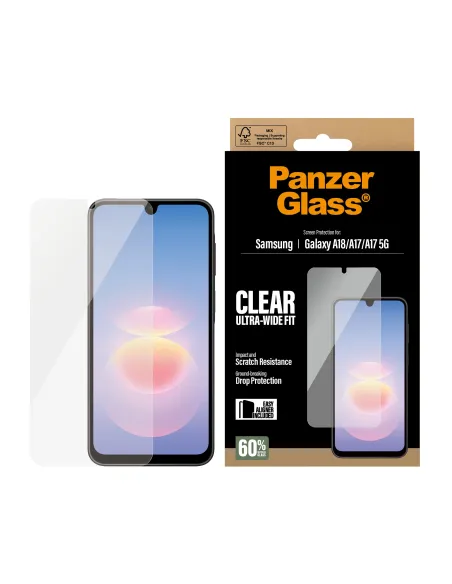 PanzerGlass ® Screen Protector Samsung Galaxy A18 | A17 | A17 5G | Ultra-Wide Fit w. EasyAligner Protector de pantalla 1