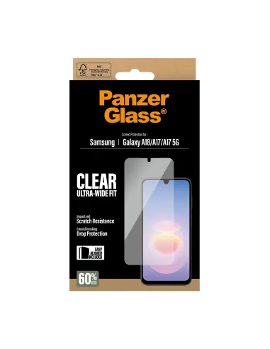 PanzerGlass ® Screen Protector Samsung Galaxy A18 | A17 | A17 5G | Ultra-Wide Fit w. EasyAligner Protector de pantalla 1