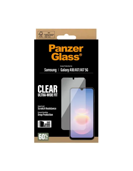 PanzerGlass ® Screen Protector Samsung Galaxy A18 | A17 | A17 5G | Ultra-Wide Fit w. EasyAligner Protector de pantalla 1