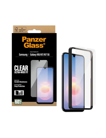 PanzerGlass ® Screen Protector Samsung Galaxy A18 | A17 | A17 5G | Ultra-Wide Fit w. EasyAligner Protector de pantalla 1