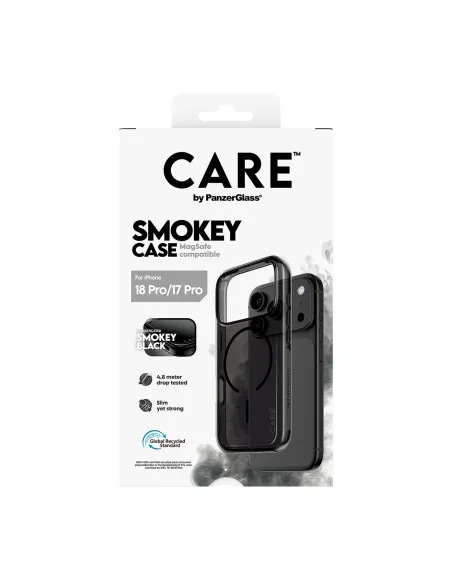 PanzerGlass CARE™ by ® Urban Explorer Case Smokey w. Black MagSafe iPhone 18 Pro | 17 Pro funda para teléfono móvil Negro