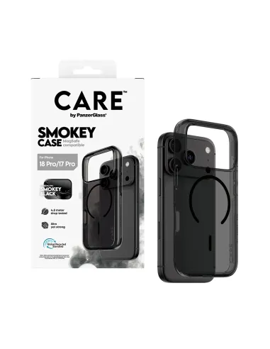 PanzerGlass CARE™ by ® Urban Explorer Case Smokey w. Black MagSafe iPhone 18 Pro | 17 Pro funda para teléfono móvil Negro