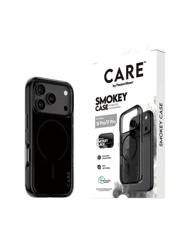 PanzerGlass CARE™ by ® Urban Explorer Case Smokey w. Black MagSafe iPhone 18 Pro | 17 Pro funda para teléfono móvil Negro