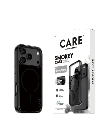 PanzerGlass CARE™ by ® Urban Explorer Case Smokey w. Black MagSafe iPhone 18 Pro | 17 Pro funda para teléfono móvil Negro