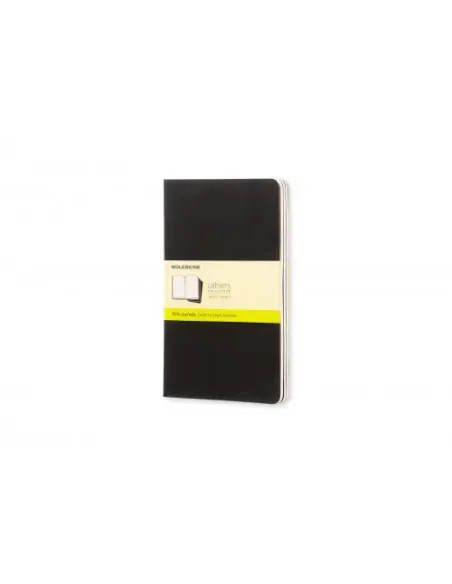 SET DE 3 LIBRETAS CAHIER NEGRAS L (13X21CM) LISAS MOLESKINE QP318