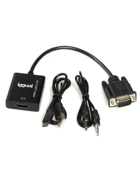 iggual Adaptador VGA a HDMI + audio + microUSB iggual Adaptador VGA a HDMI + audio + microUSB