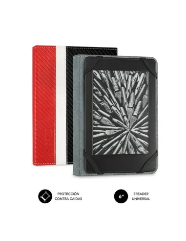 Funda subblim clever ebook case 6pulgadas rojo - negro - blanco