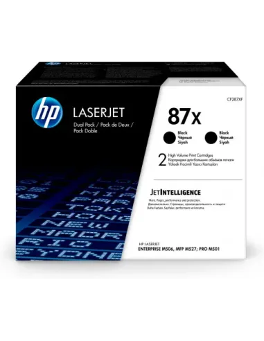 HP Paquete de 2 cartuchos de tóner negro Originales HP LaserJet 87X de alta capacidad