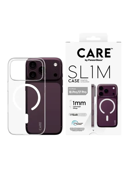 PanzerGlass CARE™ by ® SL1M Case Transparent w. MagSafe iPhone 18 Pro | 17 Pro funda para teléfono móvil Transparente