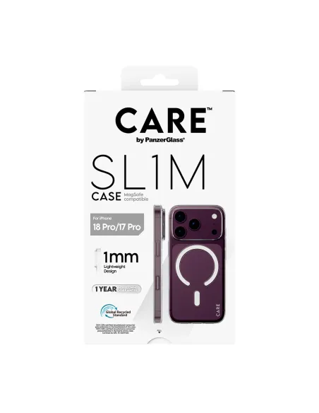PanzerGlass CARE™ by ® SL1M Case Transparent w. MagSafe iPhone 18 Pro | 17 Pro funda para teléfono móvil Transparente