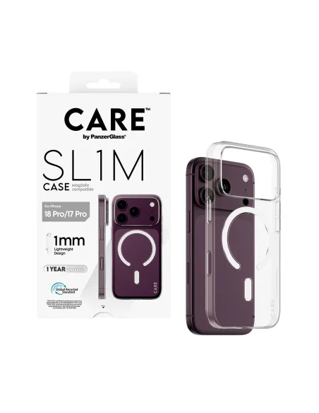 PanzerGlass CARE™ by ® SL1M Case Transparent w. MagSafe iPhone 18 Pro | 17 Pro funda para teléfono móvil Transparente