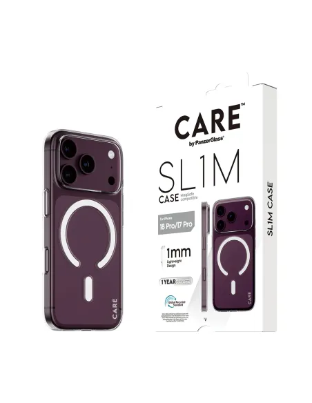 PanzerGlass CARE™ by ® SL1M Case Transparent w. MagSafe iPhone 18 Pro | 17 Pro funda para teléfono móvil Transparente