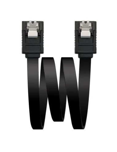 Nanocable CABLE SATA III DATOS 6G CON ANCLAJES, NEGRO, 0.5 M