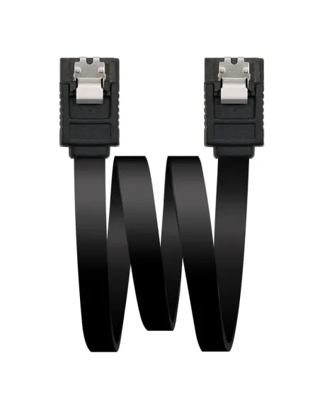 Nanocable CABLE SATA III DATOS 6G CON ANCLAJES, NEGRO, 0.5 M