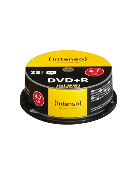 Intenso DVD+R 4.7GB 16x Tarrina 25Uds - Comprar Intenso DVD+R 4.7GB 16x Tarrina 25Uds