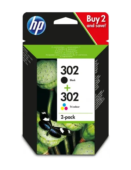 HP Paquete de ahorro de 2 cartuchos de tinta original HP 302 negro/tricolor