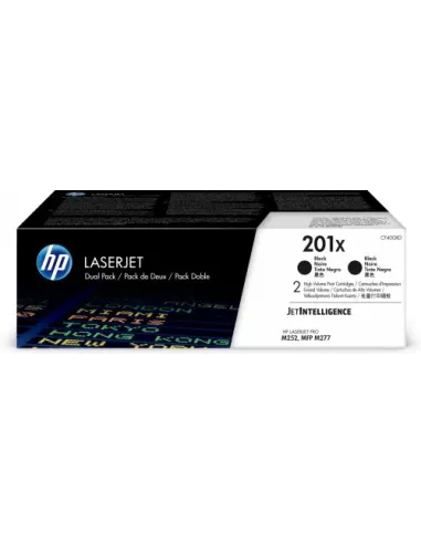 HP Paquete de 2 cartuchos de tóner negro Originales HP LaserJet 201X de alta capacidad