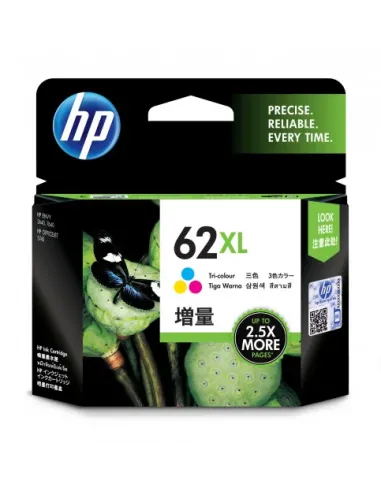 HP Cartucho de tinta original HP 62XL de alta capacidad tricolor