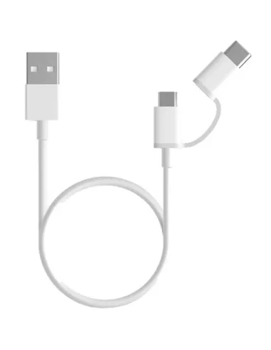 CABLE USB 2-EN-1 MICRO USB A TIPO C 100CM BLANCO