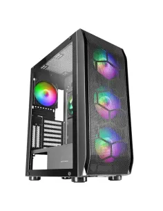 Mars Gaming MC-KX Negro Torre Gaming Premium E-ATX Sistema CPU FREEZER 5 Ventiladores ARGB Ultra-silenciosos Controladora ARGB y 2