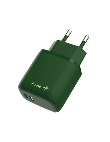 CARGADOR HUNE ECO 2 PUERTOS 20W USB-C USB-A BOSQUE