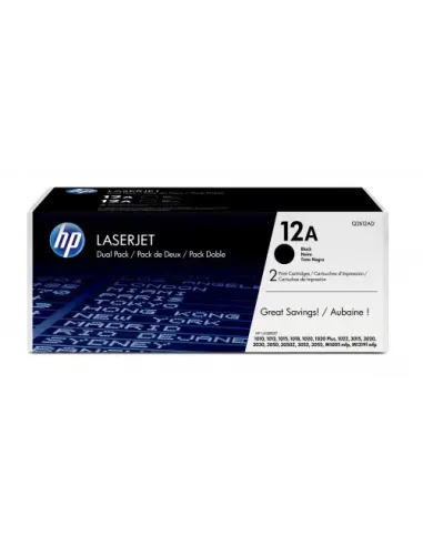 HP 12A 2-pack Black Original LaserJet Toner Cartridges
