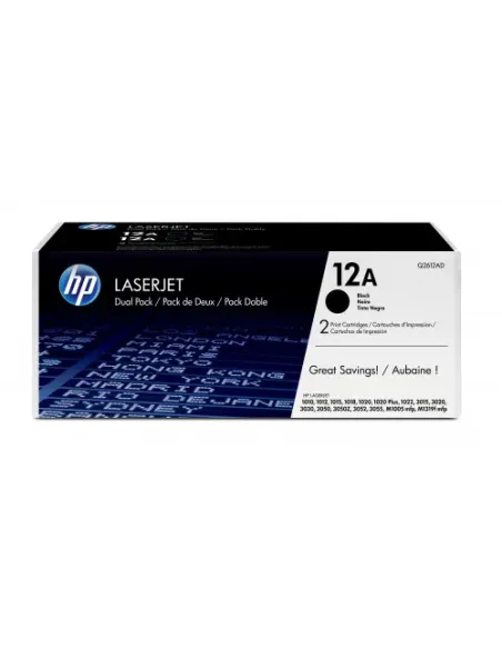 HP 12A 2-pack Black Original LaserJet Toner Cartridges