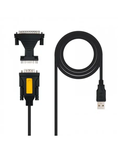 Nanocable CONVERTIDOR USB A SERIE, TIPO A/M-RS232 DB9/M DB25/M, 1,8 M