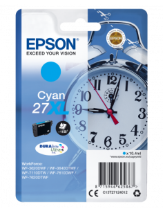 Epson Alarm clock 27XL DURABrite Ultra cartucho de tinta 1 pieza(s) Original Color Cian