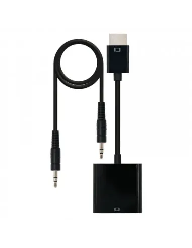 Nanocable CONVERSOR HDMI A SVGA+AUDIO, HDMI/M-SVGA/H+3.5/H, NEGRO, 10 CM+1.0 M