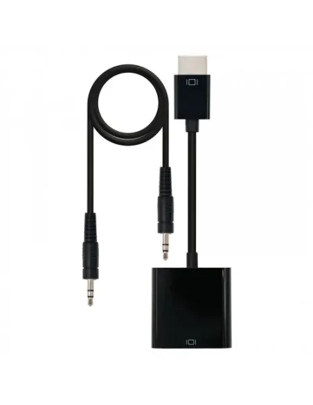Nanocable CONVERSOR HDMI A SVGA+AUDIO, HDMI/M-SVGA/H+3.5/H, NEGRO, 10 CM+1.0 M