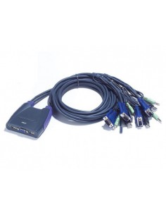 Aten Switch KVM formato cable VGA/Audio USB de 4 puertos (0,9m y 1,2m)