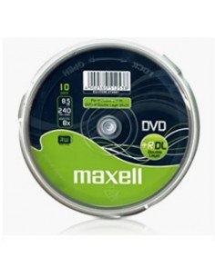 MAXELL DVD 8,5 GB. GRABABLE. DOBLE CAPA. TARRINA 10 UNIDADES. 4X