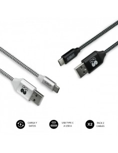 SUBBLIM PACK 2 CABLES USB TIPO USB-C-A 3.0 1 M BLACK/SILVER