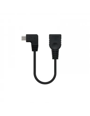 Nanocable CABLE USB 2.0 OTG ACODADO, TIPO MICRO B/M-A/H, NEGRO, 15 CM