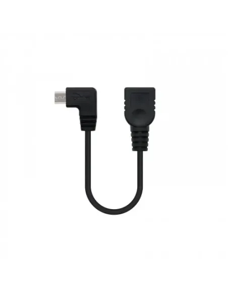 Nanocable CABLE USB 2.0 OTG ACODADO, TIPO MICRO B/M-A/H, NEGRO, 15 CM