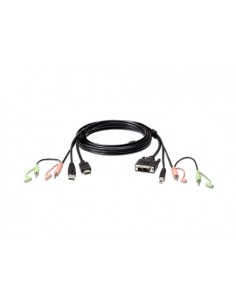Aten Cable KVM HDMI a DVI-D USB con audio de 1,8 m