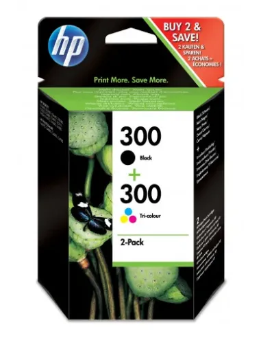 HP Pack de ahorro de 2 cartuchos de tinta original HP 300 negro/Tri-color