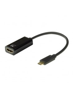 Ewent EW9823 adaptador de cable de vídeo 0,15 m USB Tipo C HDMI tipo A (Estándar) Color Negro