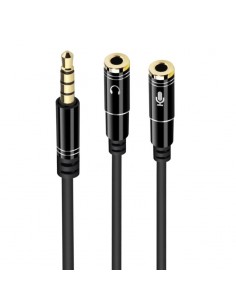 Ewent EC1641 cable de audio 0,3 m 3,5mm 2 x 3.5mm Color Negro