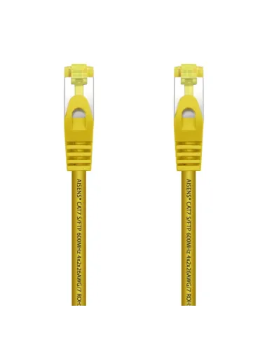 AISENS Cable De Red Latiguillo RJ45 LSZH Cat.7 600 MHz S/FTP PIMF AWG26, Amarillo, 0.5 m