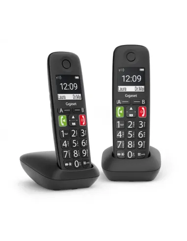 Gigaset E290 Duo Teléfono DECT/analógico Identificador de llamadas Negro