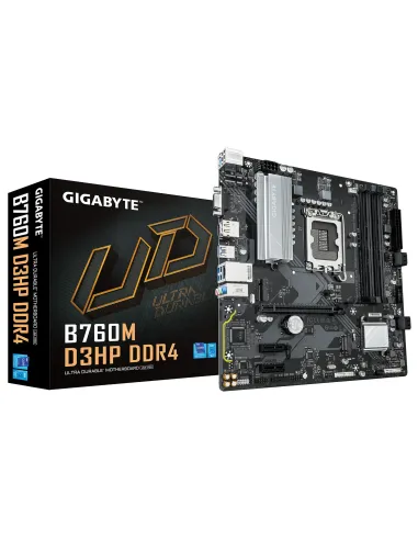 GIGABYTE B760M D3HP DDR4 - Compatible con CPUs Intel Core de 14ª generación, VRM Digital 4+1+1 fases, hasta 5333MHz DDR4 (OC),