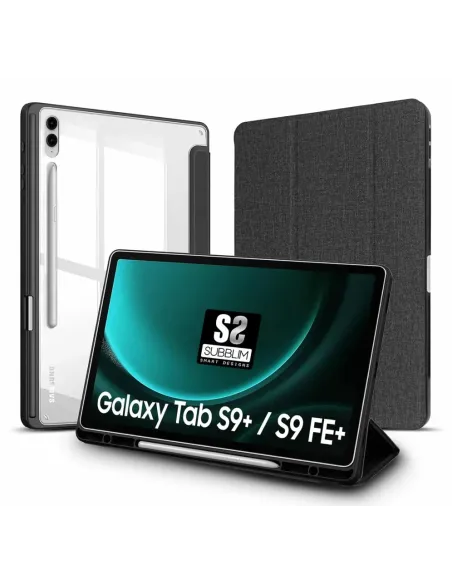 FUNDA TABLET SUBBLIM SAMSUNG S9+/S9 FE+12.4" NEGRO