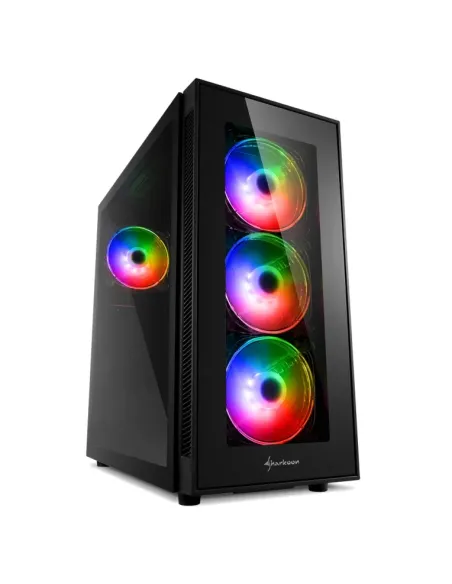 CAJA ATX SHARKOON TG5 PRO 2XUSB3.0 2XUSB2.0 SIN FUENTE RGB NEGRO