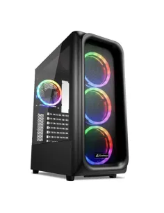 CAJA ATX SHARKOON TK5M RGB 2XUSB3.0 1XUSBtipoC SIN FUENTE NEGRO