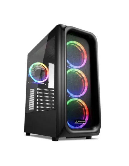CAJA ATX SHARKOON TK5M RGB 2XUSB3.0 1XUSBtipoC SIN FUENTE NEGRO