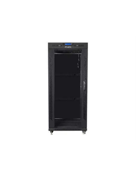 ARMARIO LANBERG RACK 19" 22U 800X800 FLAT PACK NEGRO PUERTA CRISTAL CON LCD