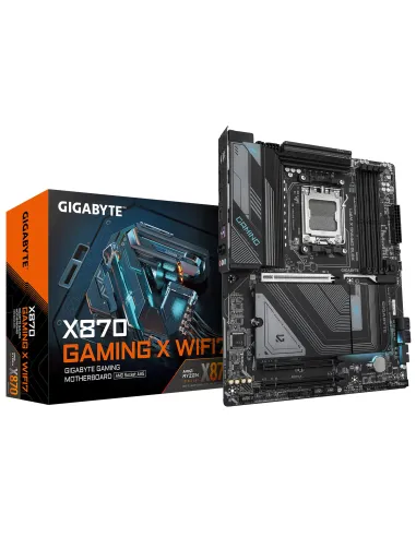 GIGABYTE X870 GAMING X WIFI7 Placa Base - Compatible con CPUs AMD Ryzen 9000, 16+2+2 fases VRM, hasta 8000MHz DDR5 (OC), 1xPCIe